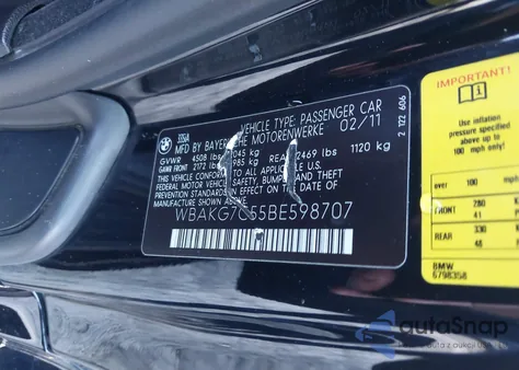 2011 BMW 335I from USA, damaged, VIN WBAKG7C55BE598707